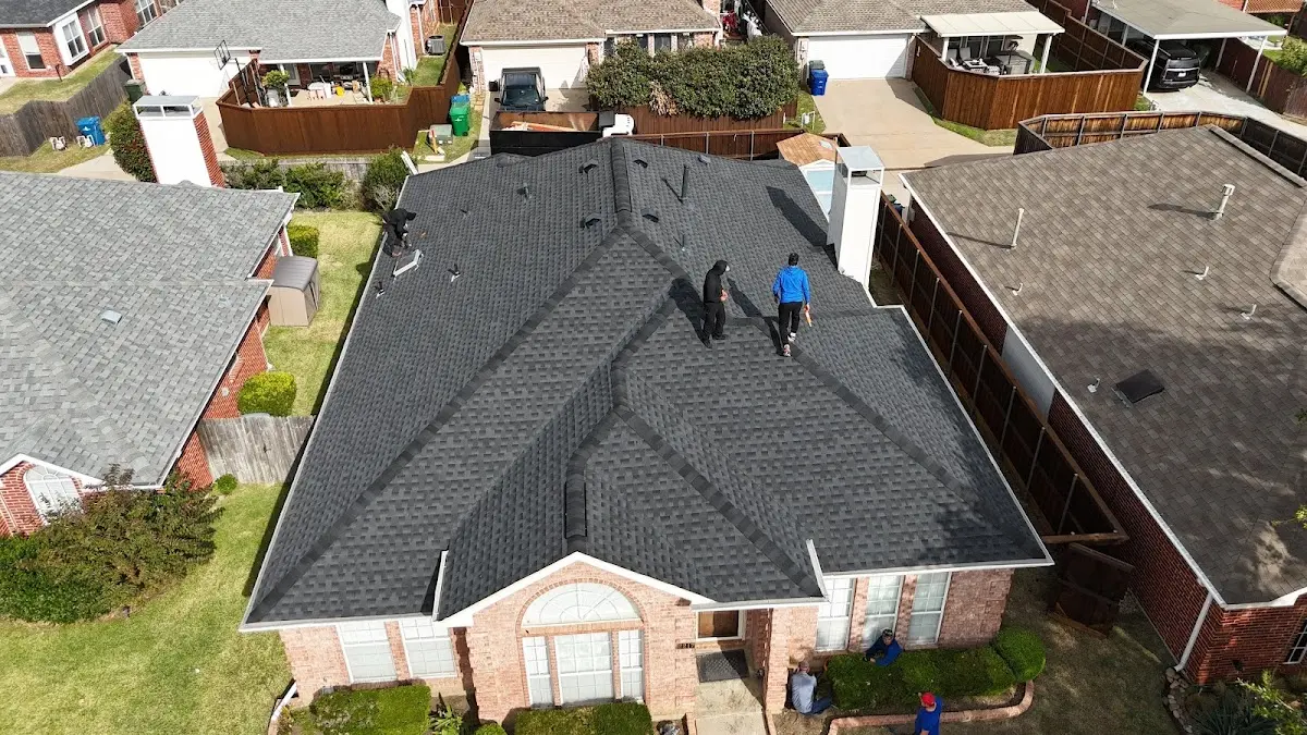 Slate & Tile Roof Repair work in progress on a Meridian property